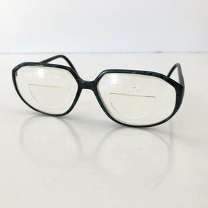 VTG 80s Womens Eyeglasses Turquoise Marble Moncher